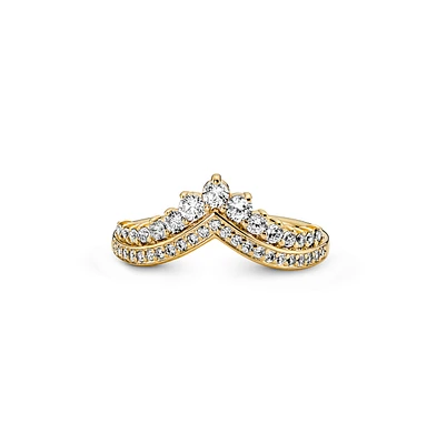Pandora Cubic Zirconia Timeless Princess Wishbone Ring