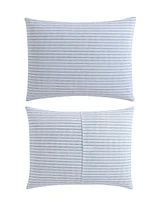 Eddie Bauer Ticking Stripe Cotton Percale 3 Piece Duvet Cover Set