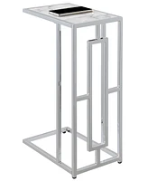 Convenience Concepts 15.75" Chrome Oxford Glass C End Table