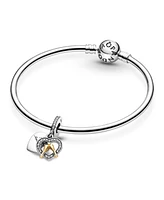 Pandora Cubic Zirconia Two-Tone Happy Anniversary Dangle Charm