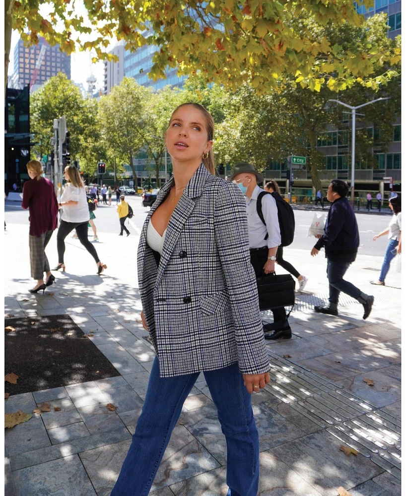 Belle & Bloom Piccadilly Wool Blend Plaid Blazer