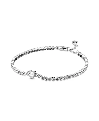 Pandora Cubic Zirconia Sparkling Heart Tennis Bracelet