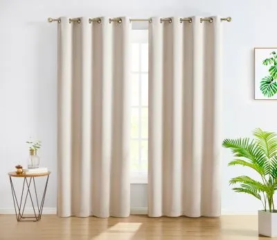 Hlc.Me Oxford Room Darkening Curtains For Bedroom Noise Reduction Thermal Insulated Window Curtain Grommet Panels Set Of 2