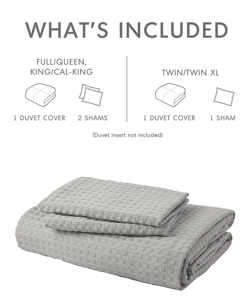 510 Design Mina Waffle Textured 3-Pc. Duvet Cover Set, Full/Queen