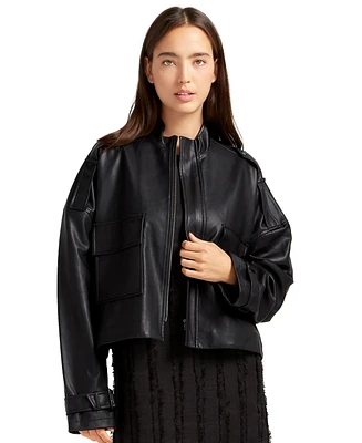 Belle & Bloom Women's Reload Draped Leather Look Jacket