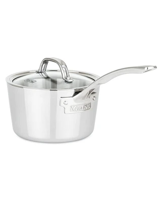 Viking Contemporary 3-Ply Stainless Steel 2.4-Quart Sauce Pan with Glass Lid