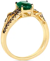 Le Vian Chocolatier Costa Smeralda Emeralds (7/8 ct. t.w.) & Chocolate Diamond (1/4 ct. t.w.) Openwork Ring in 14k Gold