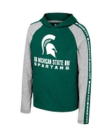 Big Boys Colosseum Green Michigan State Spartans Ned Raglan Long Sleeve Hooded T-shirt
