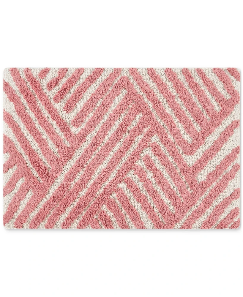 Decor Studio Basket Weave Stripe Tufted Bath Rug, 20" x 30"