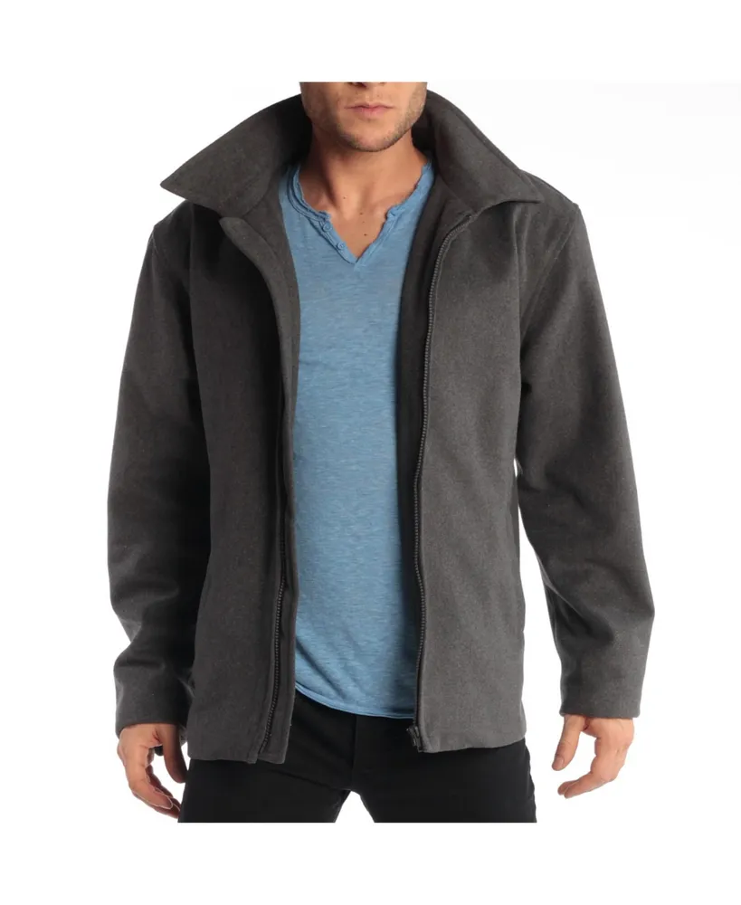 Alpine Swiss Grant Mens 28" Open Bottom Jacket Wool Blend Jd Bomber Zippered
