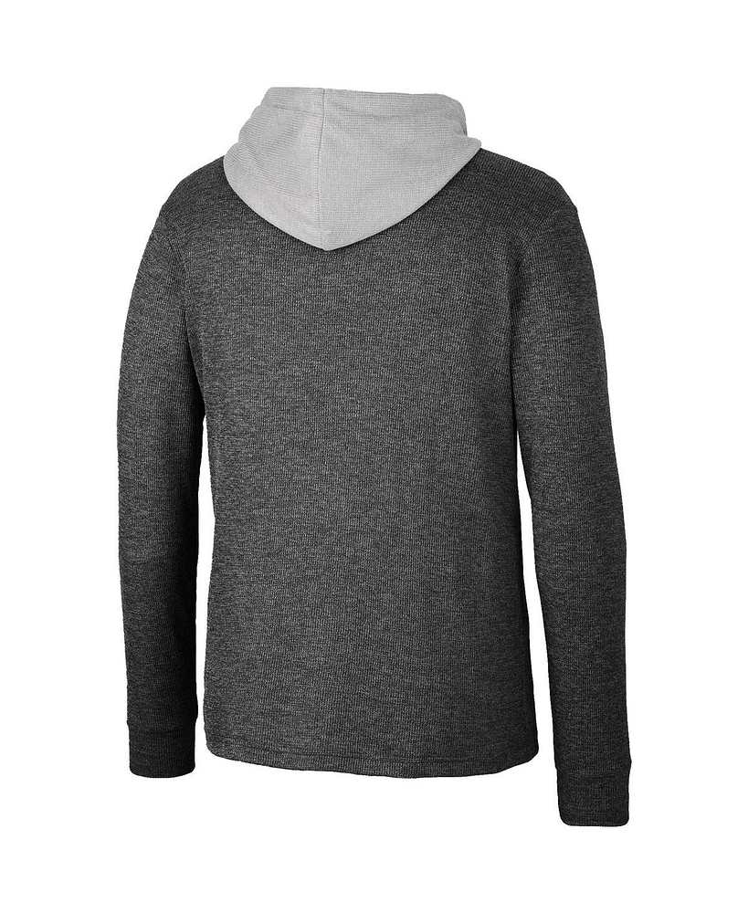 Men's Colosseum Black Kentucky Wildcats Ballot Waffle-Knit Thermal Long Sleeve Hoodie T-shirt