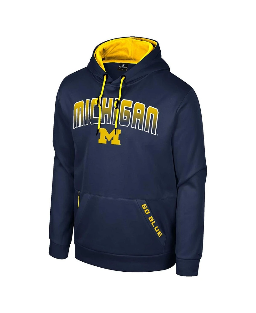 Men's Colosseum Navy Michigan Wolverines Reese Pullover Hoodie