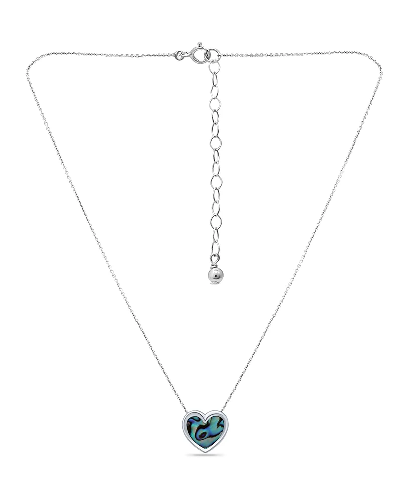 Macy's Abalone Inlay Heart Pendant Necklace