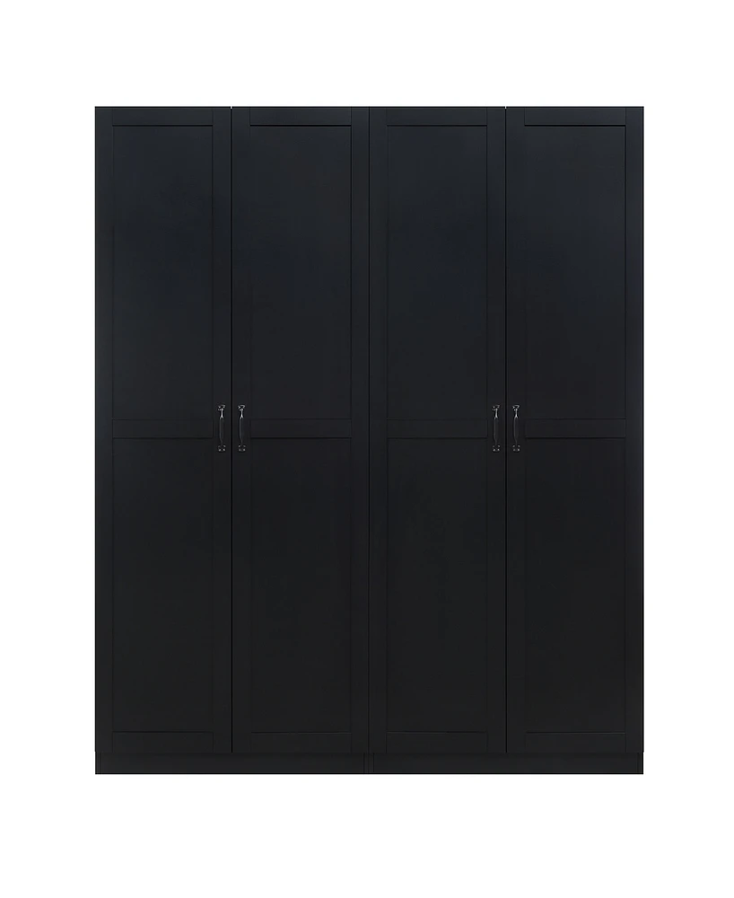 Manhattan Comfort Hopkins 2-Piece Medium Density Fibreboard 4-Shelf Storage Closet Set