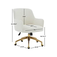 Kierstin Boucle Adjustable Swivel Desk Chair