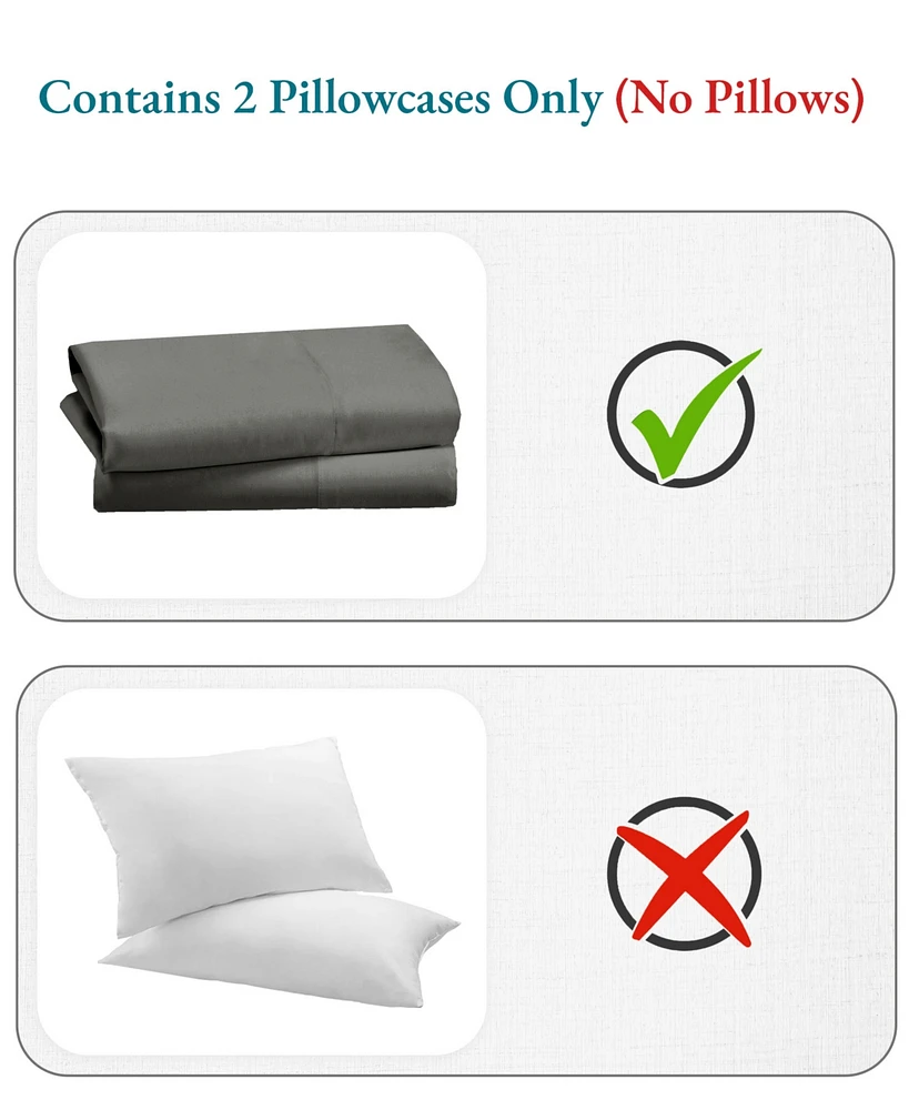 King 100% Cotton 500 Thread Count Pillow Cases, Size, Soft and Silky, Cool Smooth by California Design Den