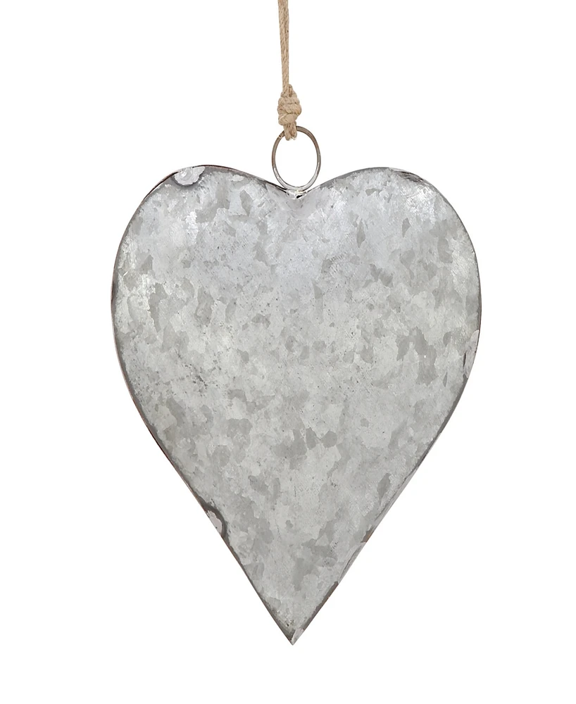 Rosemary Lane Metal Heart Tibetan Inspired Decorative Bell with Hanging Rope, Set Of 3 12", 17", 21"H