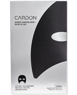 Cardon Bamboo Charcoal Mask + Beard Oil, 4-Pk.