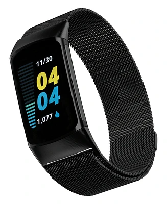 WITHit Black Stainless Steel Mesh Band Compatible with Fitbit Charge 5 and 6