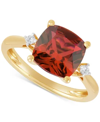 Amethyst (2-3/4 ct. t.w.) & Diamond (1/20 ct. t.w.) Ring in 14k Gold (Also in Swiss Blue Topaz, Citrine, & Garnet)