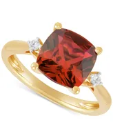 Amethyst (2-3/4 ct. t.w.) & Diamond (1/20 ct. t.w.) Ring in 14k Gold (Also in Swiss Blue Topaz, Citrine, & Garnet)
