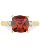 Amethyst (2-3/4 ct. t.w.) & Diamond (1/20 ct. t.w.) Ring in 14k Gold (Also in Swiss Blue Topaz, Citrine, & Garnet)