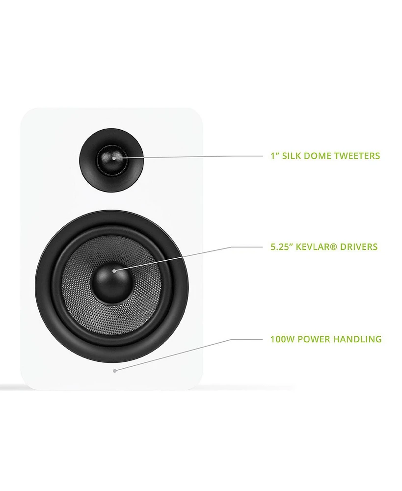 Kanto YUP6 Passive Bookshelf Speakers with 1" Silk Dome Tweeter and 5.25" Kevlar Woofer - Pair