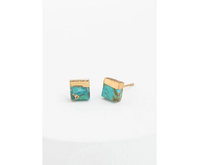 Starfish Project Lorena Square Turquoise Stud Earrings