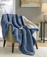 Madison Park Marbled Sherpa Heated Throw, 50" x 60"