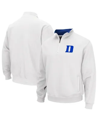 Men's Colosseum White Duke Blue Devils Tortugas Quarter-Zip Top