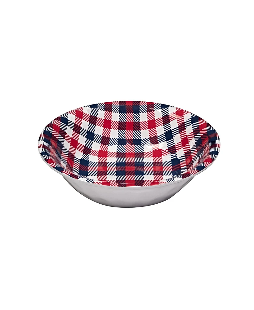 Certified International Patriotic Plaid Melamine All Purpose Bowl, Set of 6