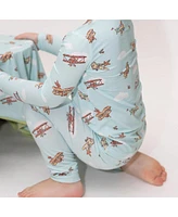 Bellabu Bear Toddler| Child Unisex Airplanes Set of 2 Piece Pajamas