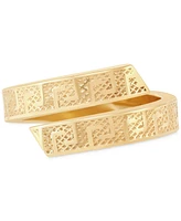 Italian Gold Greek Key Bypass Statement Ring 10k