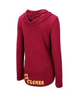 Women's Colosseum Cardinal Iowa State Cyclones My Lover Lightweight Hooded Long Sleeve T-shirt