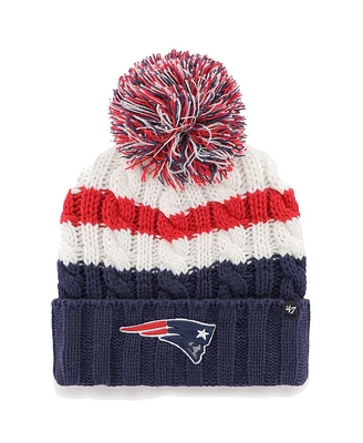 Women's '47 Brand White New England Patriots Ashfield Cuffed Knit Hat with Pom