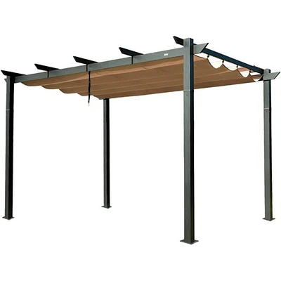 Aluminum Pergola with Retractable Sun Shade