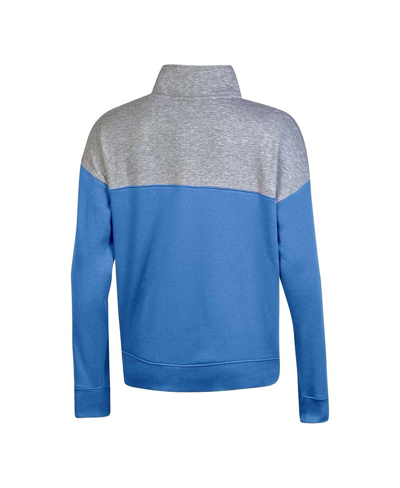 Women's Champion Carolina Blue North Tar Heels Color-Blocked Quarter-Zip Sweatshirt