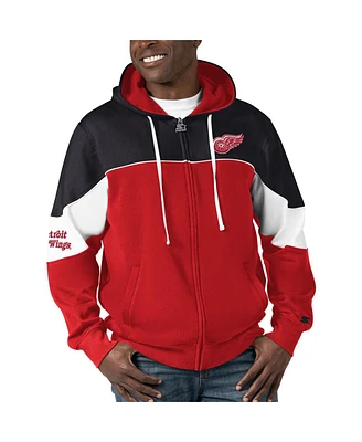 Men's Starter Red, Black Detroit Red Wings Power Forward Full-Zip Hoodie