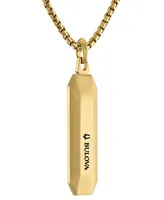 Bulova Stainless Steel Gemstone Pendant Necklace, 24" + 2" extender