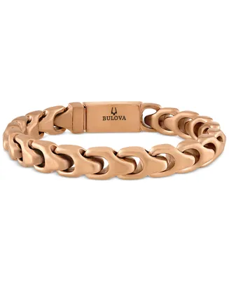 Bulova Rose Gold-Tone Ip Stainless Steel Link Bracelet