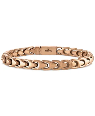 Bulova Rose Gold-Tone Ip Stainless Steel Link Bracelet