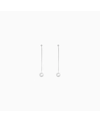Sterling Silver Dangled Cultured Pearl Drop Earrings