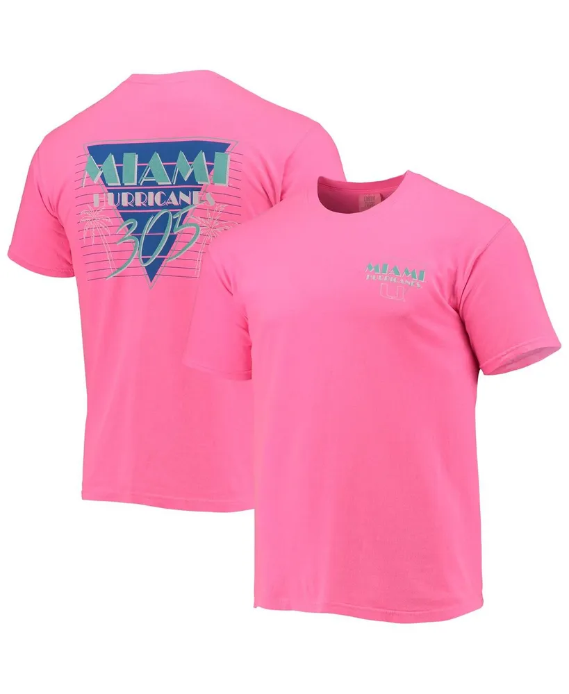 Men's Pink Miami Hurricanes Miami Vice 305 Image One T-shirt