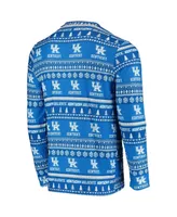 Men's Concepts Sport Royal Kentucky Wildcats Ugly Sweater Knit Long Sleeve Top and Pant Set