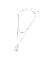 Women's Wear by Erin Andrews x Baublebar New England Patriots Silver Dog Tag Necklace
