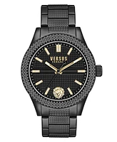 Versus Versace Women's Bayside Three Hand Black Stainless Steel Watch 38mm