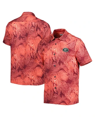 Men's Tommy Bahama Red Georgia Bulldogs Coast Luminescent Fronds Camp Button-Up Shirt