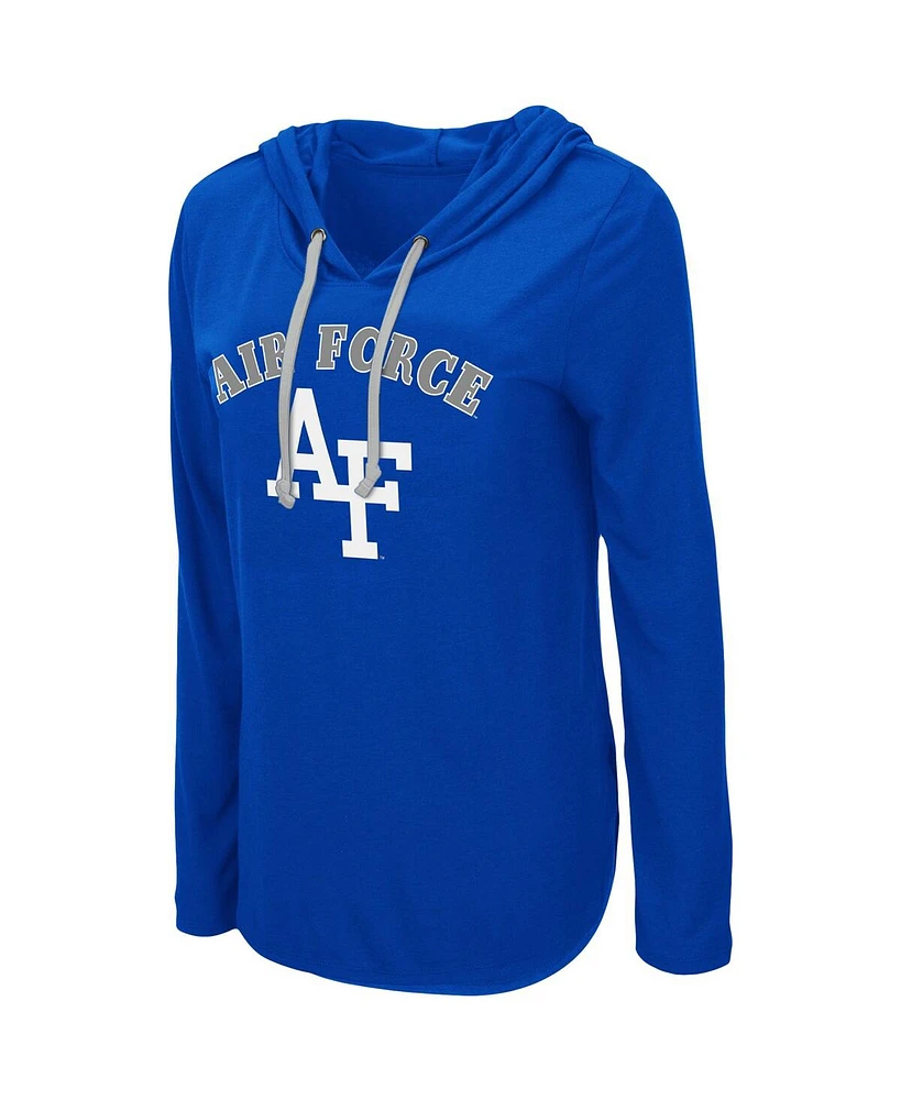 Women's Colosseum Royal Air Force Falcons My Lover Lightweight Hooded Long Sleeve T-shirt