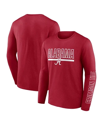 Men's Profile Crimson Alabama Crimson Tide Big and Tall Two-Hit Graphic Long Sleeve T-shirt