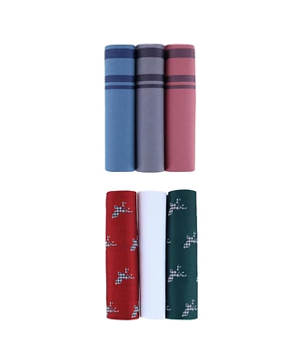 Trafalgar Men's Holiday Comet & Modern Handkerchief Gift Pack of 6